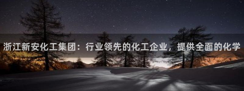 球盟会国际官网：浙江新安化工集团：行业领先的化工企业，提供全