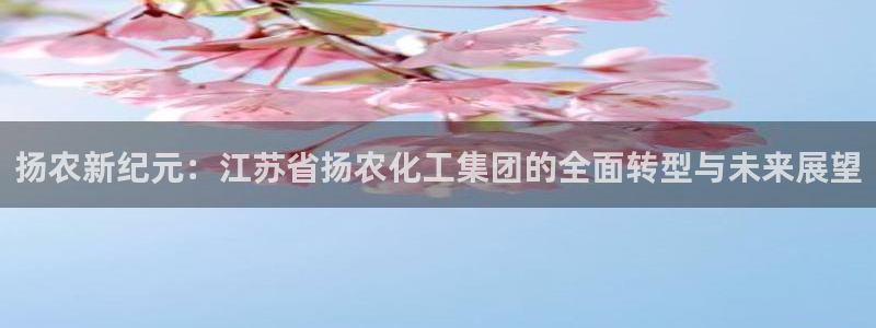 球盟会最新地址备用：扬农新纪元：江苏省扬农化工集团的全面转型