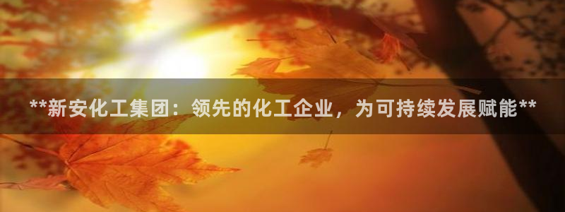 球盟会黑：**新安化工集团：领先的化工企业，为可持续发展赋能
