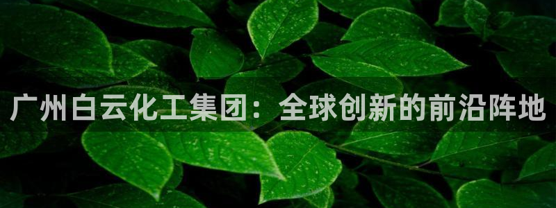 球盟会可以提现么现在：广州白云化工集团：全球创新的前沿阵地